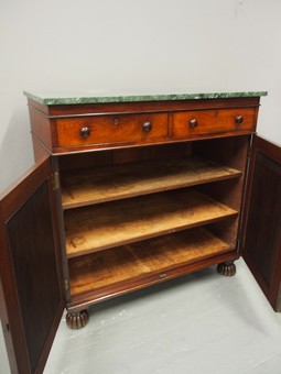 Antique Regency Mahogany and Marble Side Cabinet
