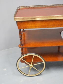 Antique Retro Mahogany and Brass Drinks Trolley