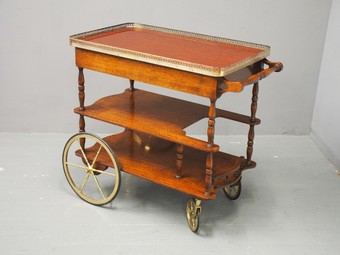 Antique Retro Mahogany and Brass Drinks Trolley