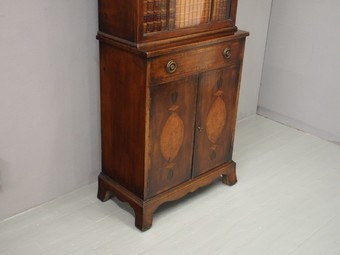 Antique George III Style Mahogany and Inlaid Cabinet Bookcase