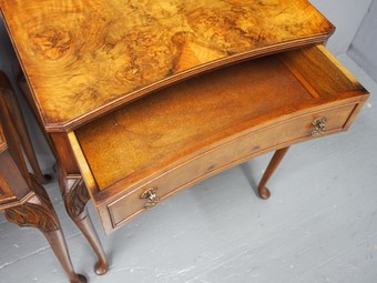 Antique Georgian Style Figured Walnut Side Tables