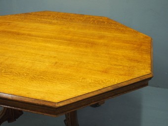 Antique Victorian Gothic Style Oak Centre Table