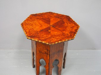 Antique Octagonal Inlaid Moorish Style Table