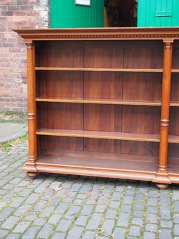 Antique Victorian Oak Baroque Style Open Bookcase