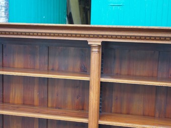 Antique Victorian Oak Baroque Style Open Bookcase