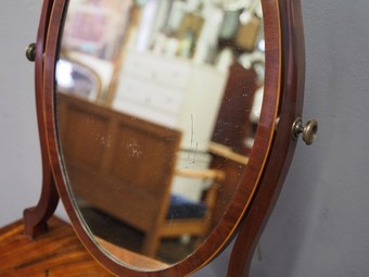 Antique Georgian Inlaid Mahogany Dressing Mirror