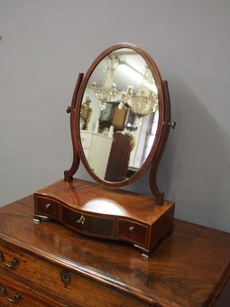 Antique Georgian Inlaid Mahogany Dressing Mirror