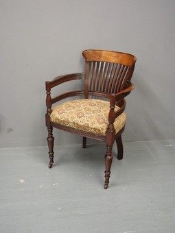 Antique Victorian Red Walnut Desk Chair