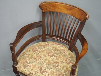 Antique Victorian Red Walnut Desk Chair