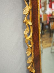 Antique Georgian Chippendale Style Mahogany and Giltwood Wall Mirror