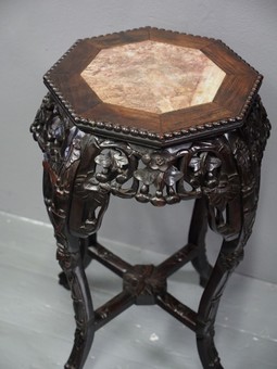 Antique Qing Dynasty Chinese Marble Top Stand