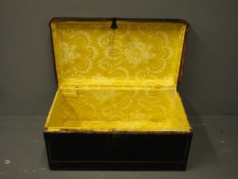 Antique George III Leather and Brass Blanket Box