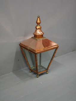 Antique Victorian Copper Gas Street Lamp