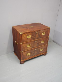 Antique Victorian Mahogany Military Chest of Drawers