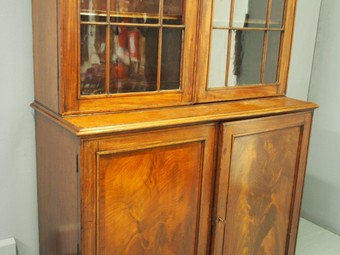Antique George III Mahogany Cabinet Bookcase