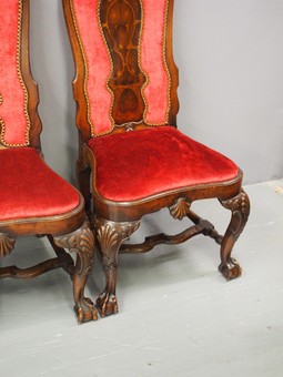 Antique Pair of George I Style Walnut Dining Chairs