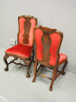 Antique Pair of George I Style Walnut Dining Chairs