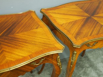 Antique  Pair of French Kingwood Occasional Tables