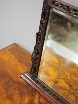Antique Chinese Carved Toilet Mirror