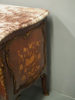 Antique Louis XV Style French Marble Top Commode