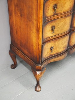 Antique Georgian Style Figured Walnut Chest of Drawers