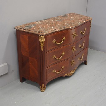 Louis XV Style Walnut Commode with Marble Top