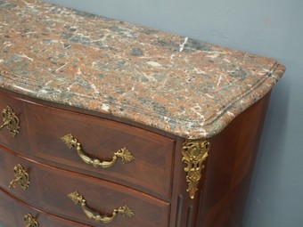 Antique Louis XV Style Walnut Commode with Marble Top