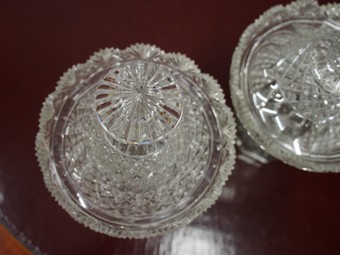 Antique Pair of 19th Century Crystal Sweetmeat Dishes