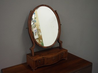 Antique George III Inlaid Mahogany Dressing Mirror