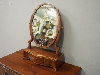Antique George III Inlaid Mahogany Dressing Mirror