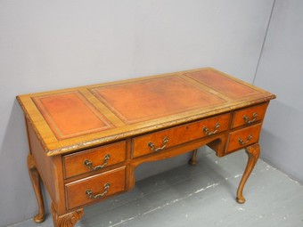 Antique Queen Anne Style Kneehole Desk