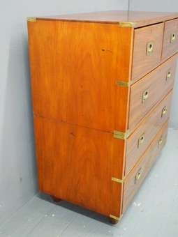 Antique Victorian Mahogany Military Chest of Drawers