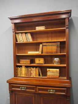 Antique Victorian Mahogany Open Bookcase