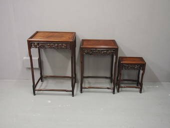 Antique  Nest of 3 Chinese Huanghuali Tables