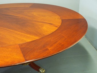 Antique Mahogany Circular Dining Table with Concentric Leaves