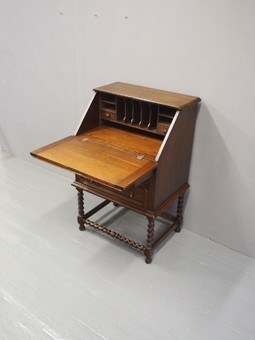 Antique Jacobean Style Oak Bureau