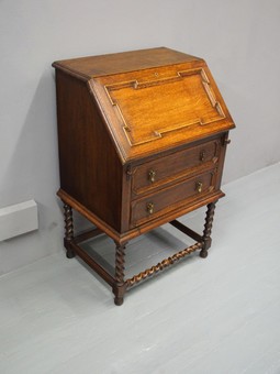 Antique Jacobean Style Oak Bureau