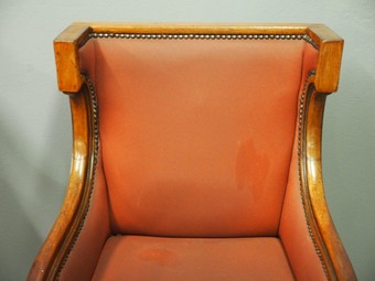 Antique Matched Pair of Mahogany Library Chairs