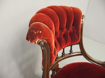 Antique Victorian Walnut Nursing Chair