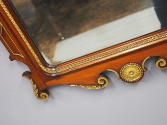Antique George II Style Mahogany Inlaid and Gilded Wall Mirror