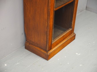 Antique Victorian Narrow Glazed Oak Bookcase