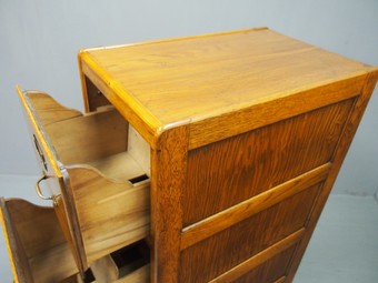 Antique Large Oak 4 Drawer Filing Cabinet