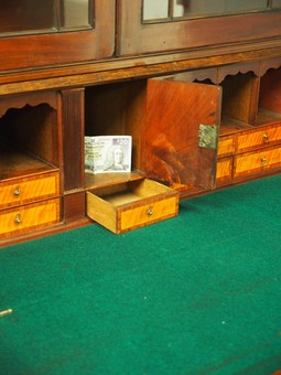 Antique George III Inlaid Mahogany Bureau Bookcase