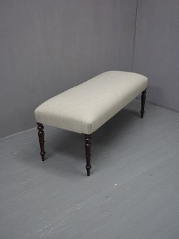 Antique William IV Rosewood Stool with Grey Top