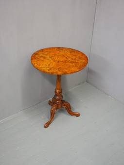 Antique Burr Walnut and Inlaid Occasional Table