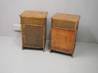 Antique Pair of Victorian Burr Walnut Bedsides or Pedestals