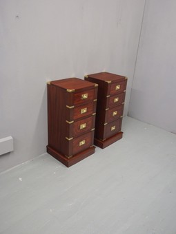 Antique Pair of Mahogany Military Style Pedestals