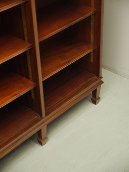 Antique Mahogany Open Bookcase by Waring and Gillow