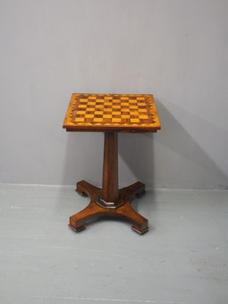 Antique William IV Rosewood and Satinwood Games Table