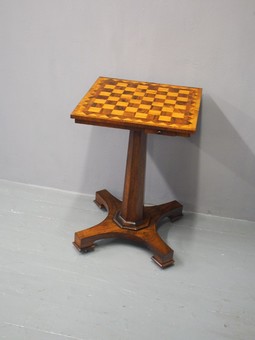 Antique William IV Rosewood and Satinwood Games Table